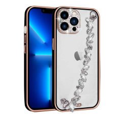iPhone 12 Pro Max Kılıf Taş Süslemeli Kamera Korumalı El Tutamaçlı Blazer Kapak