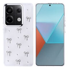 Xiaomi Redmi Note 13 Pro 4G Kılıf Airbag Tasarımlı Simli Şeffaf Kutup Kapak