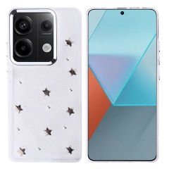 Xiaomi Redmi Note 13 Pro 4G Kılıf Airbag Tasarımlı Simli Şeffaf Kutup Kapak