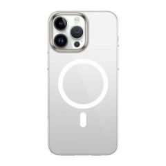 iPhone 16 Pro Max Kılıf Magsafe Şarj Özellikli Şeffaf Cam Arka Yüzey G-Glass Kapak