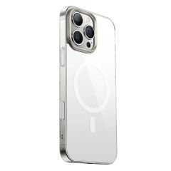 iPhone 16 Pro Max Kılıf Magsafe Şarj Özellikli Şeffaf Cam Arka Yüzey G-Glass Kapak