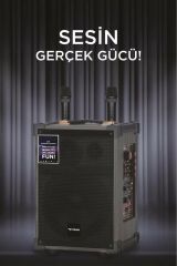 D71 Profesyonel Çift Mikrofonlu BT Kablosuz Hoparlör Bass Ses Kutusu Speaker