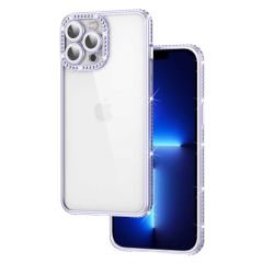 iPhone 12 Pro Max Kılıf Kamera Korumalı Taşlı Mina Kapak