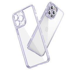 iPhone 12 Pro Max Kılıf Kamera Korumalı Taşlı Mina Kapak