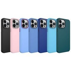 iPhone 13 Pro Kılıf Metal Çerçeve ve Buton Tasarımlı Silikon Luna Kapak