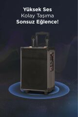 D46 Kahverengi USB, TF, BT, TWS, FM Çift Mikrofonlu Hoparlör Parti Speaker