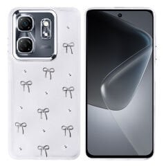 İnfinix Smart 9 Kılıf Airbag Tasarımlı Simli Şeffaf Kutup Kapak