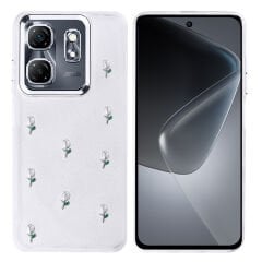 İnfinix Smart 9 Kılıf Airbag Tasarımlı Simli Şeffaf Kutup Kapak