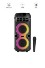 RGB Işıklı  Kablolu Mikrofonlu Bluetooth TWS Hoparlör Speaker