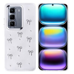 İnfinix Hot 50 Pro Plus 4G Kılıf Airbag Tasarımlı Simli Şeffaf Kutup Kapak