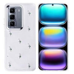 İnfinix Hot 50 Pro Plus 4G Kılıf Airbag Tasarımlı Simli Şeffaf Kutup Kapak