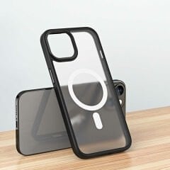 iPhone 14 Plus Kılıf Wireless Şarj Özellikli Hibrit Magsafe Kapak