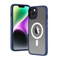 iPhone 14 Plus Kılıf Wireless Şarj Özellikli Hibrit Magsafe Kapak