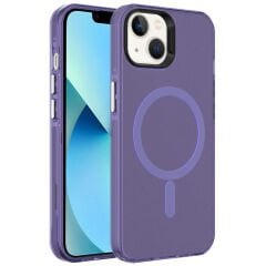 iPhone 15 Kılıf Magsafe Şarj Özellikli Buzlu Transparan C-Pro Sert Kapak