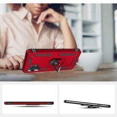 Samsung Galaxy A23 Kılıf Vega Tank Sert Yüzüklü Standlı Zırh Koruma Kapak