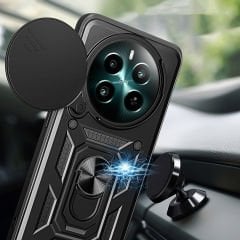 Realme 12 Kılıf Magnetik Standlı Kamera Korumalı Sürgülü Vega Kapak