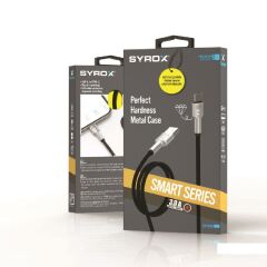 Syrox C133AT 3.0A Hasir Metal Başlikli Type-C Hızlı Şarj & Data Kablosu