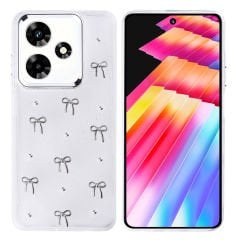 İnfinix Hot 30 Kılıf Airbag Tasarımlı Simli Şeffaf Kutup Kapak