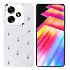 İnfinix Hot 30 Kılıf Airbag Tasarımlı Simli Şeffaf Kutup Kapak