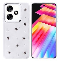 İnfinix Hot 30 Kılıf Airbag Tasarımlı Simli Şeffaf Kutup Kapak