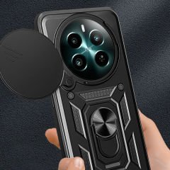 Realme 12 Plus Kılıf Magnetik Standlı Kamera Korumalı Sürgülü Vega Kapak