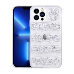 iPhone 12 Pro Max Kılıf Kamera Korumalı Simli Airbag'li Dalga Kapak