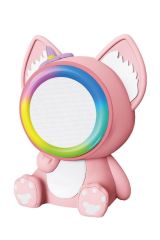 04 Pembe RGB Sevimli Figürlü Mikrofonlu Karaoke Bluetooth Hoparlör