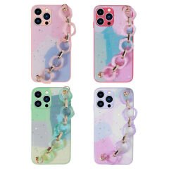 iPhone 12 Pro Max Kılıf Simli Desenli El Askılı Tutacaklı Elsa Silikon Kapak