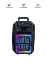 D25 RGB Işıklı Mikrofonlu Kumandalı USB/TF/FM/MIC/BT Bluetooth Hoparlör Siyah