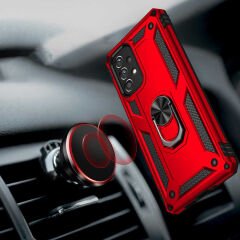 Samsung Galaxy A73 Kılıf Vega Tank Sert Yüzüklü Standlı Zırh Koruma Kapak