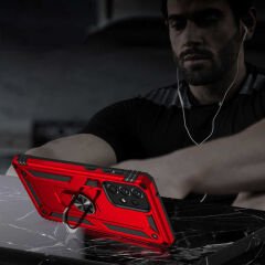 Samsung Galaxy A73 Kılıf Vega Tank Sert Yüzüklü Standlı Zırh Koruma Kapak