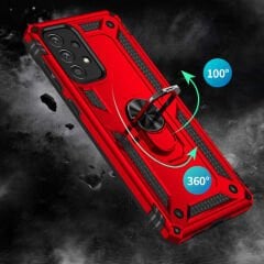 Samsung Galaxy A73 Kılıf Vega Tank Sert Yüzüklü Standlı Zırh Koruma Kapak