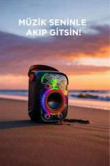 D77 Taşınabilir Bluetooth Hoparlör 10W RGB Işıklı Güçlü Baslı
