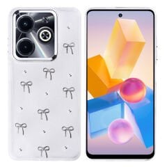 İnfinix Hot 40i Kılıf Airbag Tasarımlı Simli Şeffaf Kutup Kapak