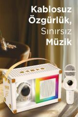 06 RGB Astronot Figürlü Mikrofonlu Karaoke Bluetooth Hoparlör