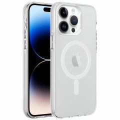 iPhone 14 Pro Kılıf Magsafe Şarj Özellikli Buzlu Transparan C-Pro Sert Kapak kılıf