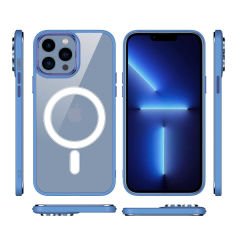iPhone 12 Pro Max Kılıf Wireless Şarj Özellikli Krom Magsafe Silikon Kapak