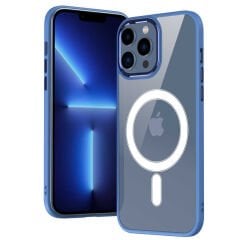 iPhone 12 Pro Max Kılıf Wireless Şarj Özellikli Krom Magsafe Silikon Kapak