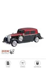 D55 Retro Araba Tasarımlı Bluetooth Hoparlör 2x5W FM + USB + TF Kart