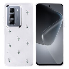 İnfinix Hot 50 4G Kılıf Airbag Tasarımlı Simli Şeffaf Kutup Kapak