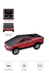 D68 CyberTruck Araba Tasarımlı Led Ekranli Radyolu Bluetooth Hoparlör 15W Güçlü Ses RGB LED /TWS/USB