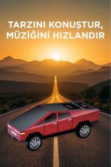 D68 CyberTruck Araba Tasarımlı Led Ekranli Radyolu Bluetooth Hoparlör 15W Güçlü Ses RGB LED /TWS/USB
