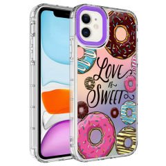 iPhone 12 Kılıf Kamera Korumalı Renkli Desenli Sert Silikon Korn Kapak