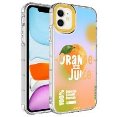 iPhone 12 Kılıf Kamera Korumalı Renkli Desenli Sert Silikon Korn Kapak