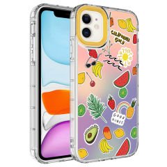 iPhone 12 Kılıf Kamera Korumalı Renkli Desenli Sert Silikon Korn Kapak