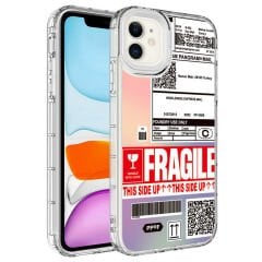 iPhone 12 Kılıf Kamera Korumalı Renkli Desenli Sert Silikon Korn Kapak