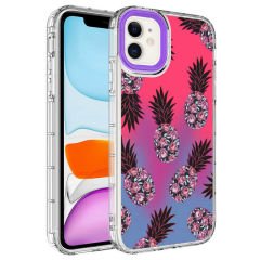 iPhone 12 Kılıf Kamera Korumalı Renkli Desenli Sert Silikon Korn Kapak