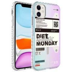 iPhone 11 Kılıf Airbag Kenarlı Renkli Desenli Silikon Elegans Kapak