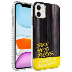 iPhone 11 Kılıf Airbag Kenarlı Renkli Desenli Silikon Elegans Kapak