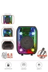 D66 Siyah Kablolu Mikrofonlu Bluetooth Hoparlör